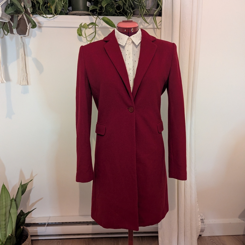 Max Studio / Women's Wine Red Long Blazer / Small